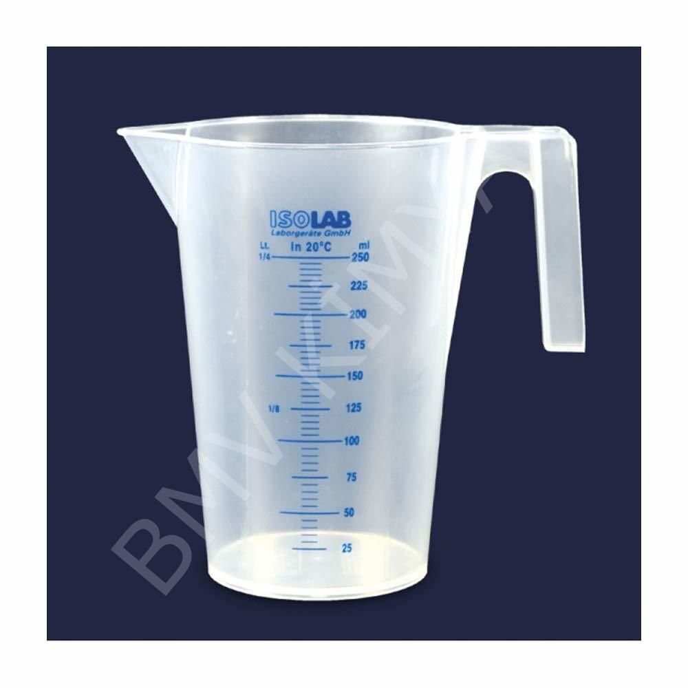 026.04.500 Beher - Kulplu - P.P - Kısa Form - Mavi Skala - 500 Ml 1 Adet / Paket