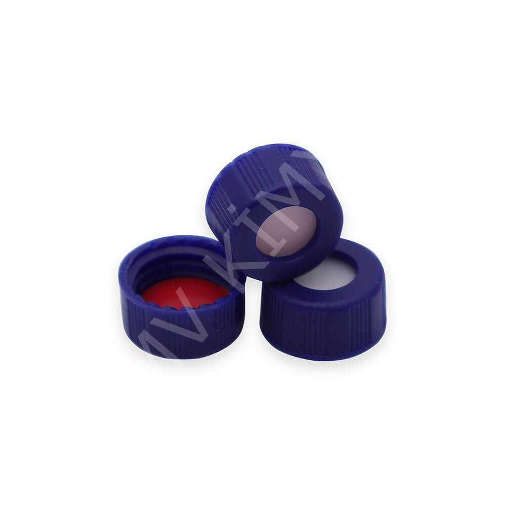 Kırmızı Teflon/Beyaz Slikon Septa, Mavi Vidalı Pp Kapak 6Mm