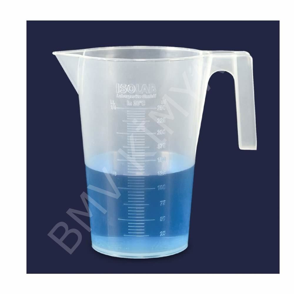 026.02.250 Beher - Kulplu - P.P - Kısa Form - Kabartma Skala - 250 Ml 1 Adet / Paket