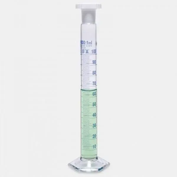 Mezür - Çalkalama - Hexagonal Cam Tabanlı - A Kalite - Grup Sertifikalı - Mavi Skala - 25 Ml