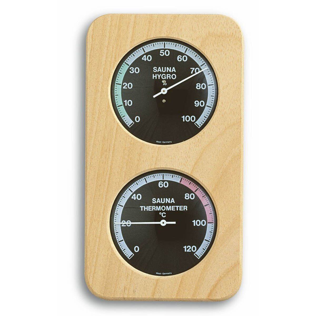 Ahşap çerçeveli analog sauna termo-higrometre