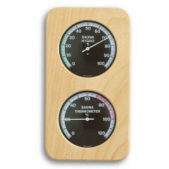 Ahşap çerçeveli analog sauna termo-higrometre