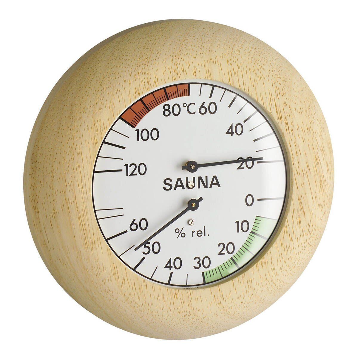 Ahşap çerçeveli analog sauna termo-higrometre