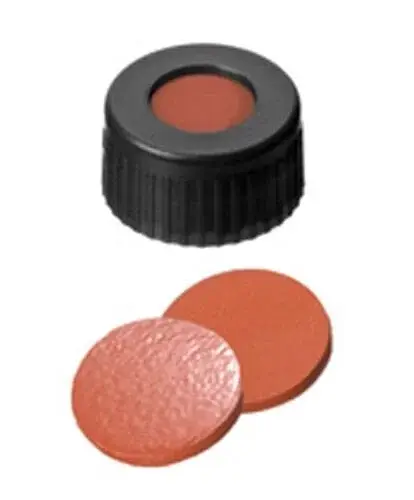 Kapak 9mm, Pp, Siyah, Orta Delikli, Ptfe Virginal, Natural Kauçuk Kırmızı-turuncu/tef Şeffaf, 60° Shore A, 1.0mm 100 Adet