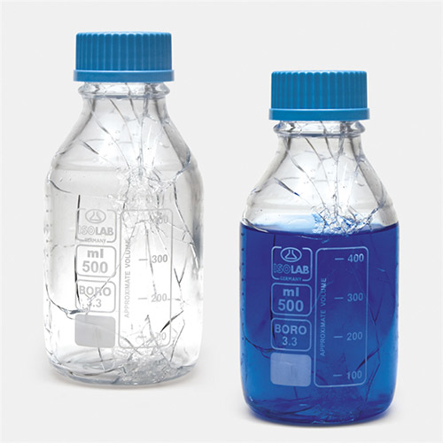 Şişe - Borosilikat Cam - Şeffaf - Vidalı Kapaklı - 2000 Ml - Yüzey Kaplı