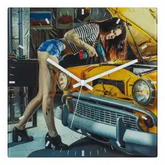 Analog Cam Duvar Saati Rockabılly