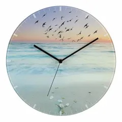 Analog Cam Duvar Saati Sunset