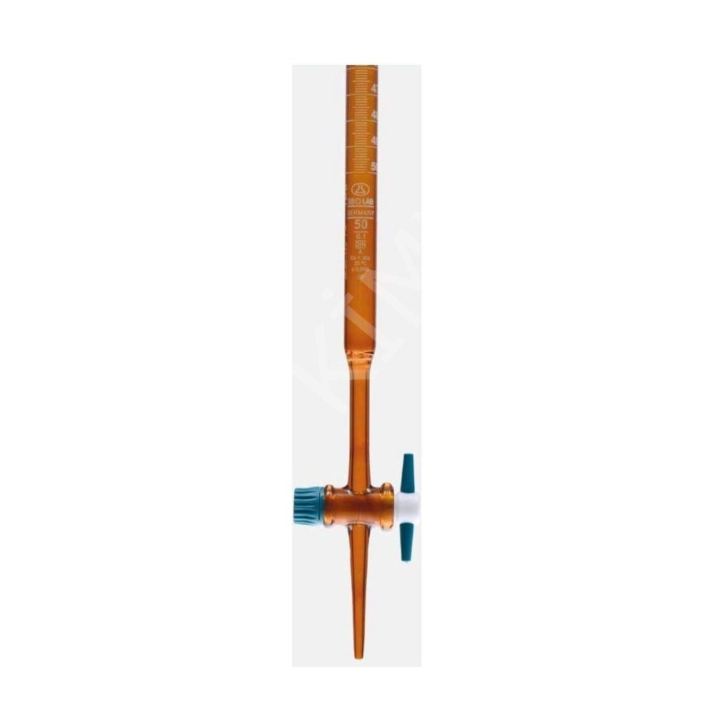 018.01.025 Büret - Düz - Amber - Ptfe Musluklu - As Kalite - Grup Sertifikalı - Beyaz Skala - 25 Ml (1 Adet/Paket)