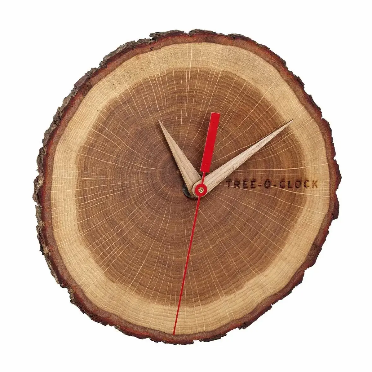 Meşe Ağacından Yapılmış Analog Duvar Saati Tree-o-clock