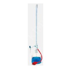 019.01.050 Büret - Otomatik - Şeffaf - Ptfe Ara Musluklu - As Kalite - Grup Sertifikalı - Şelbah Çizgili - Mavi Skala - 50 Ml (1 Adet/Paket)