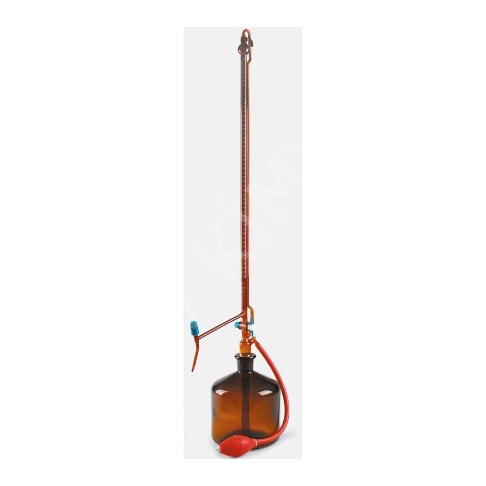 019.05.050 Büret - Otomatik - Amber - Ptfe Ara Musluklu - As Kalite - Grup Sertifikalı - Beyaz Skala - 25 Ml (1 Adet/Paket)