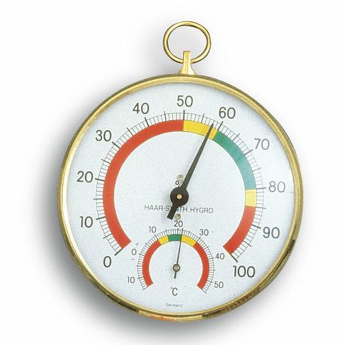 Pirinç halkalı analog termo-higrometre