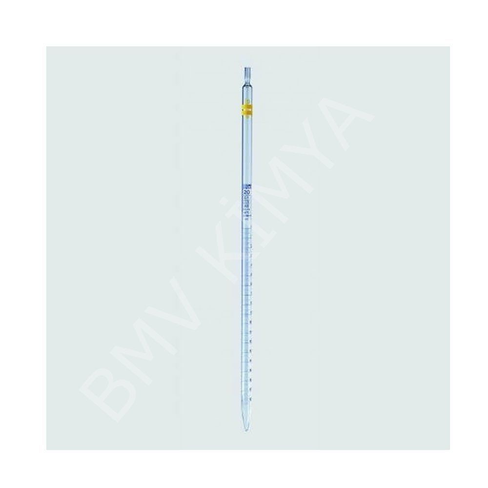 021.01.005 Pipet - Cam - Dereceli - As Kalite - Grup Sertifikalı - Mavi Skala - 5 Ml (10 Adet/Paket)