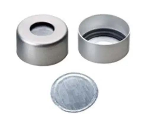 Kapak 11mm Alüminyum, Beyaz Lake, Orta Delikli, Alüminyum Liner, 0.06mm /sızdırmamak İçin Ayirica Silikon Yerleştirilmiştir) 100 Adet