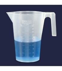 Beher - Kulplu - P.P - Kısa Form - Mavi Skala - 3000 Ml