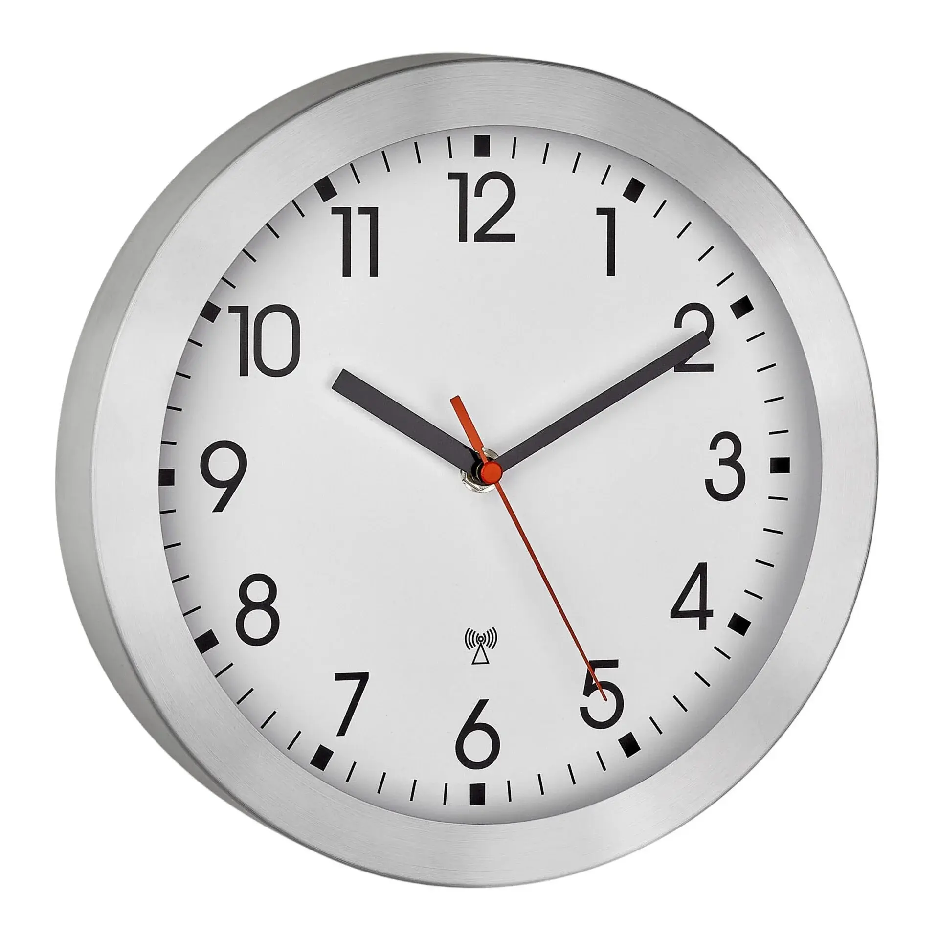 Metal Çerçeveli Analog Radyo Kontrollü Duvar Saati