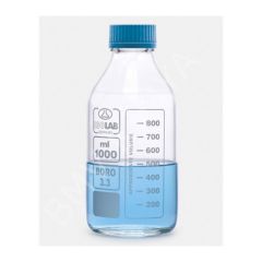 061.01.902 Şişe - Borosilikat Cam - Şeffaf - Vidalı Kapaklı - 2000 Ml (4 Adet/Paket)