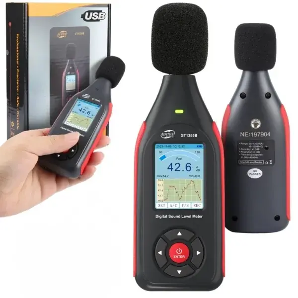 Benetech Gt1355b Renkli Ekranlı Kayıt Yapabilen Ses Ölçer | Şarj Edilebilir