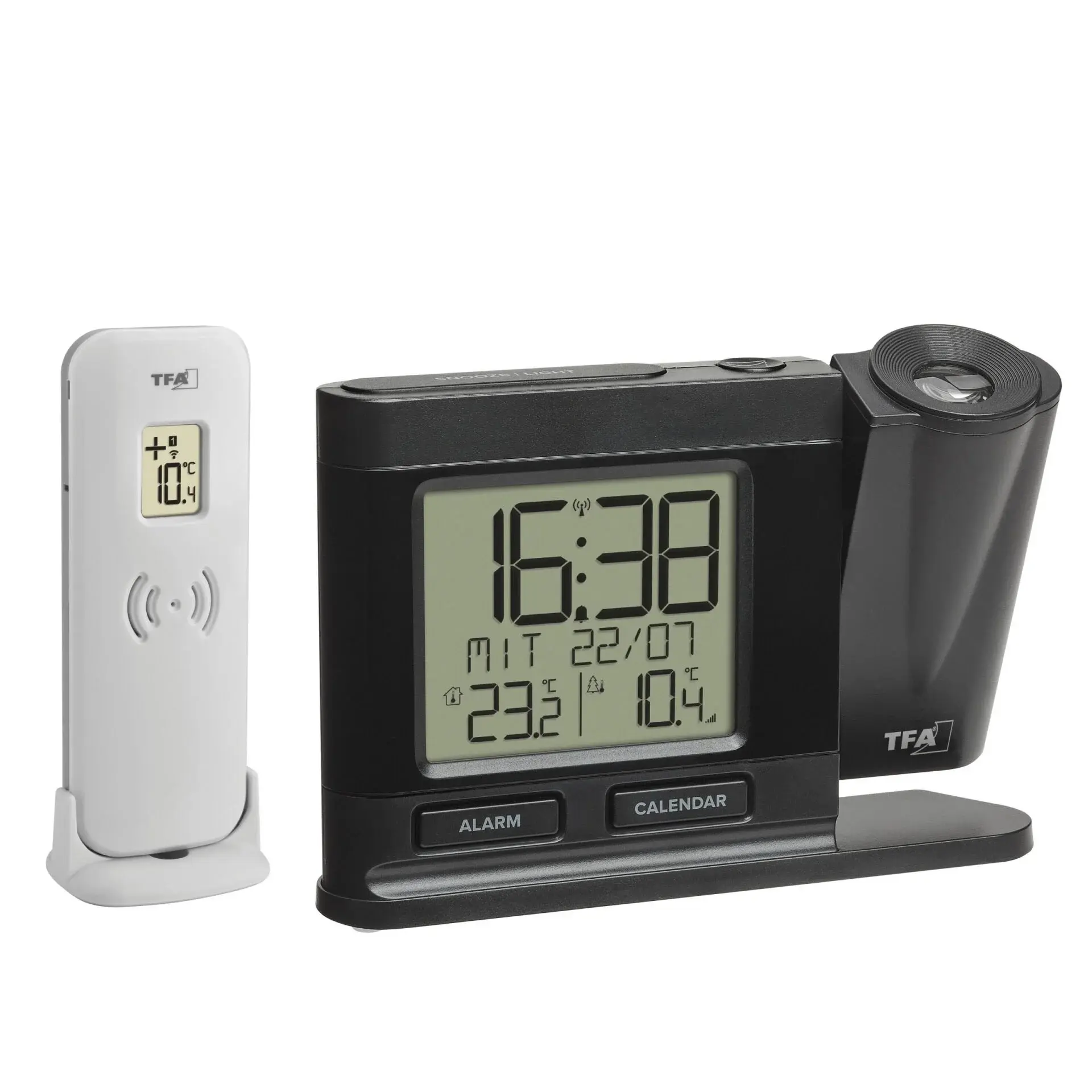 İç Ve Dış Sıcaklık 60.5018 İle Radyo Kontrollü Projeksiyonlu Çalar Saat