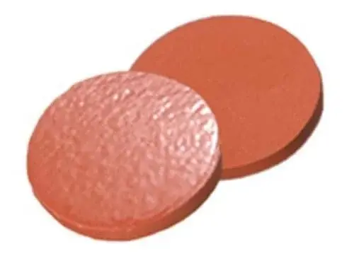 Septa13,7mm, Natural Kauçuk Kırmızı-turuncu/tef Şeffaf, 60° Shore A, 1,3mm 100 Adet