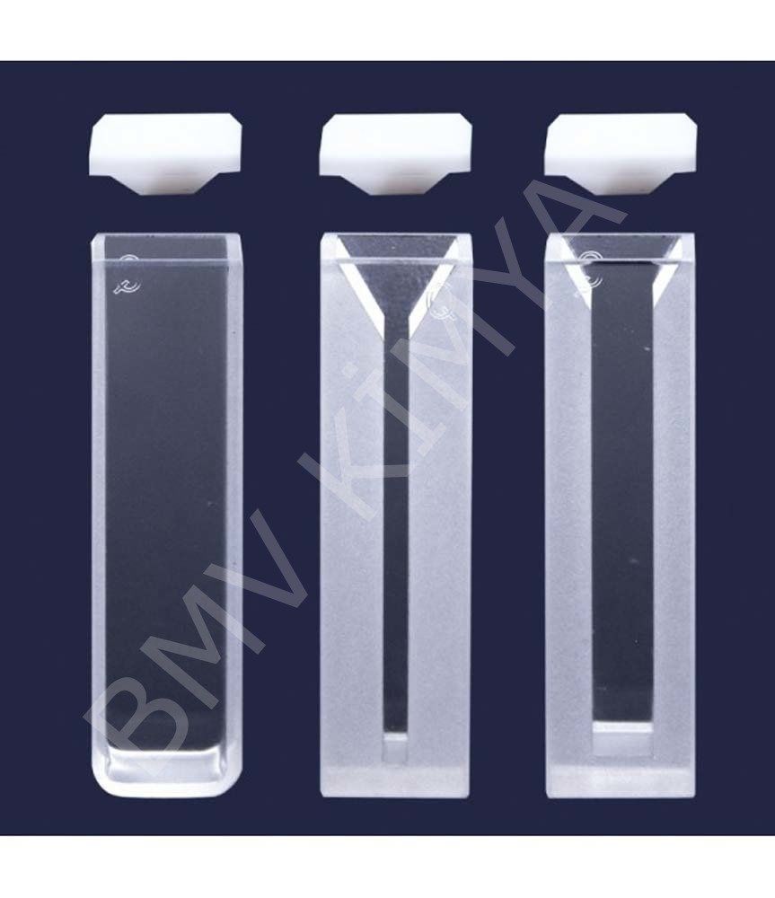 098.01.002 Spektrofotometre Küveti - Es Kuvars - Yarı Mikro - 12,5X12,5X45 Mm - 1,40 Ml 2 Adet / Paket
