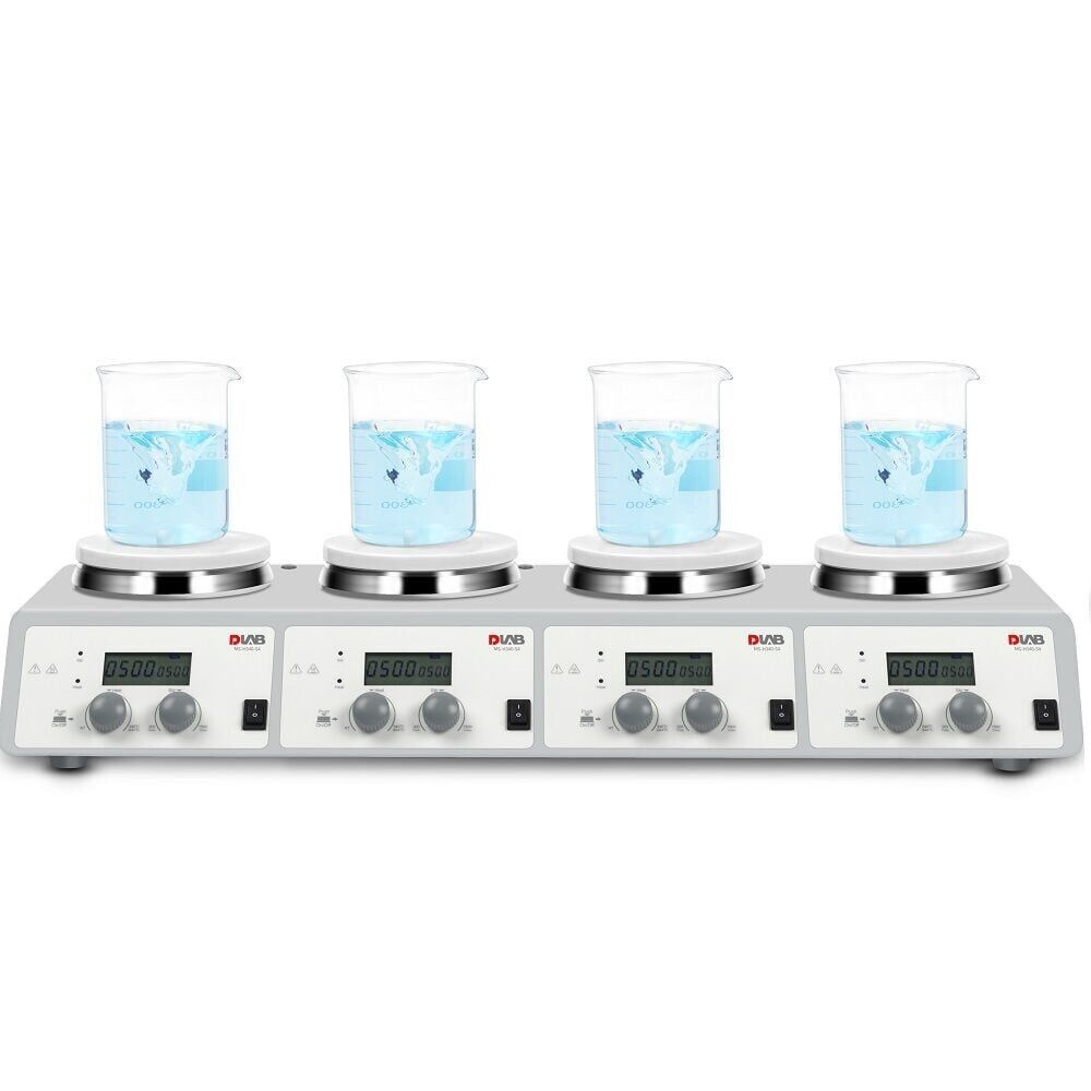 MS-H340-S4 4 Bölmeli Isıtıcılı Manyetik Karıştırıcı 200... 1.500 rpm / 25... 340 ℃ / 4 x 10 L