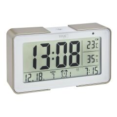 Çeşitli alarm seslerine sahip dijital radyo kontrollü çalar saat MELODY
