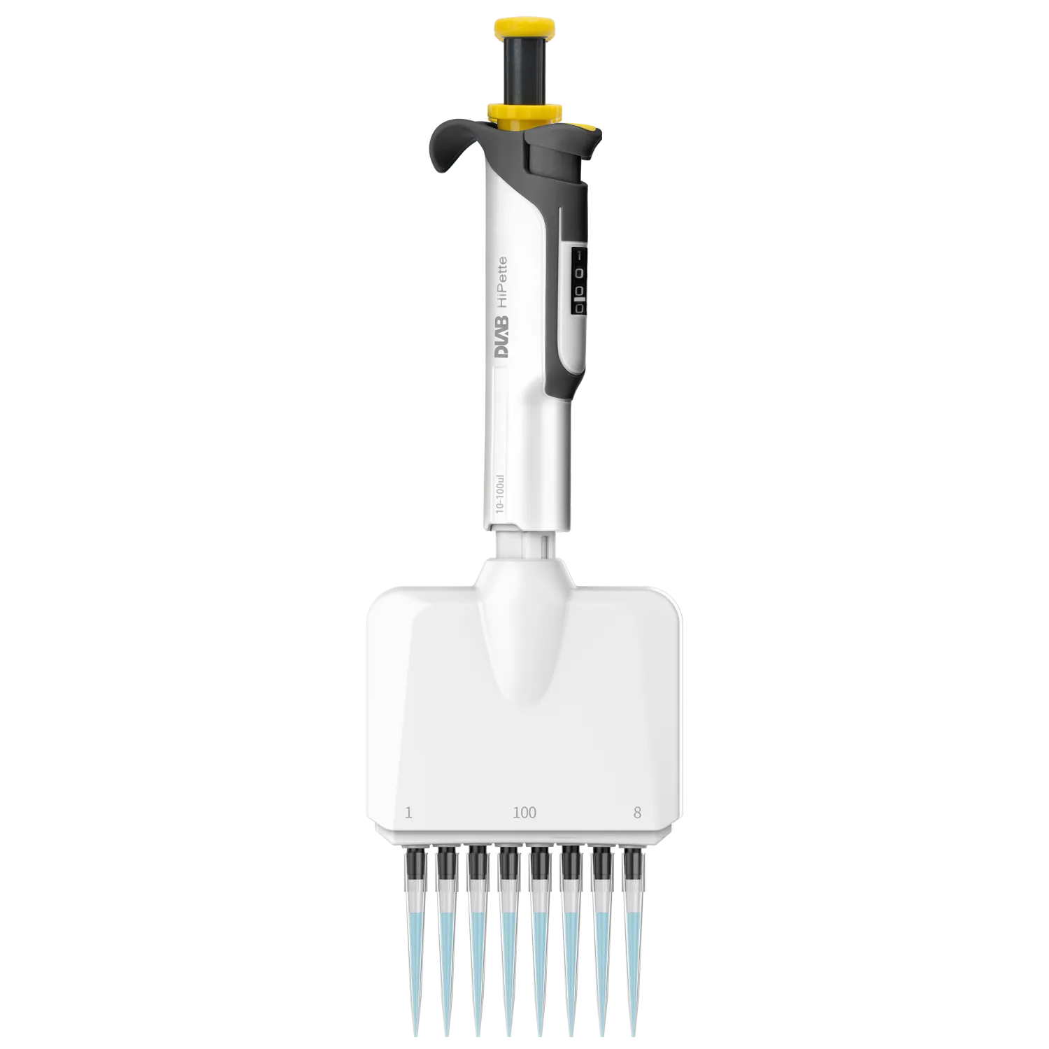 HiPette Renkli Ayarlanabilir 8 Kanallı Ayarlanabilir Otomatik Pipet 0,5-10 ul Tamamı Otoklavlanabilir
