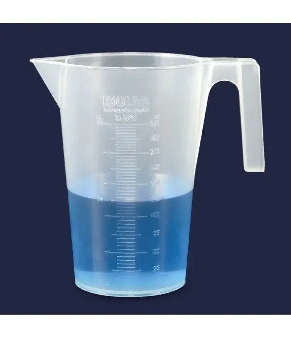 Beher - Kulplu - P.p - Kısa Form - Mavi Skala - 500 Ml