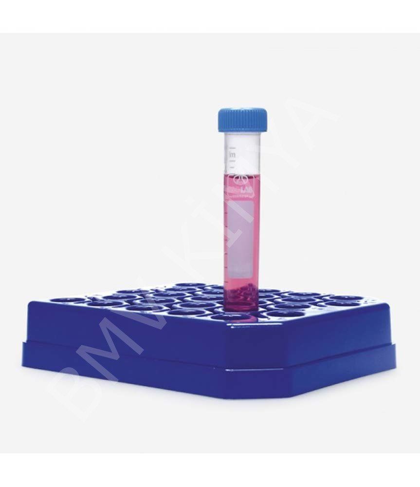 078.06.015B Tüp Standı - P.P - Bas & Bırak Model - 15 Ml Tüpler İçin - Mavi 1 Adet / Paket