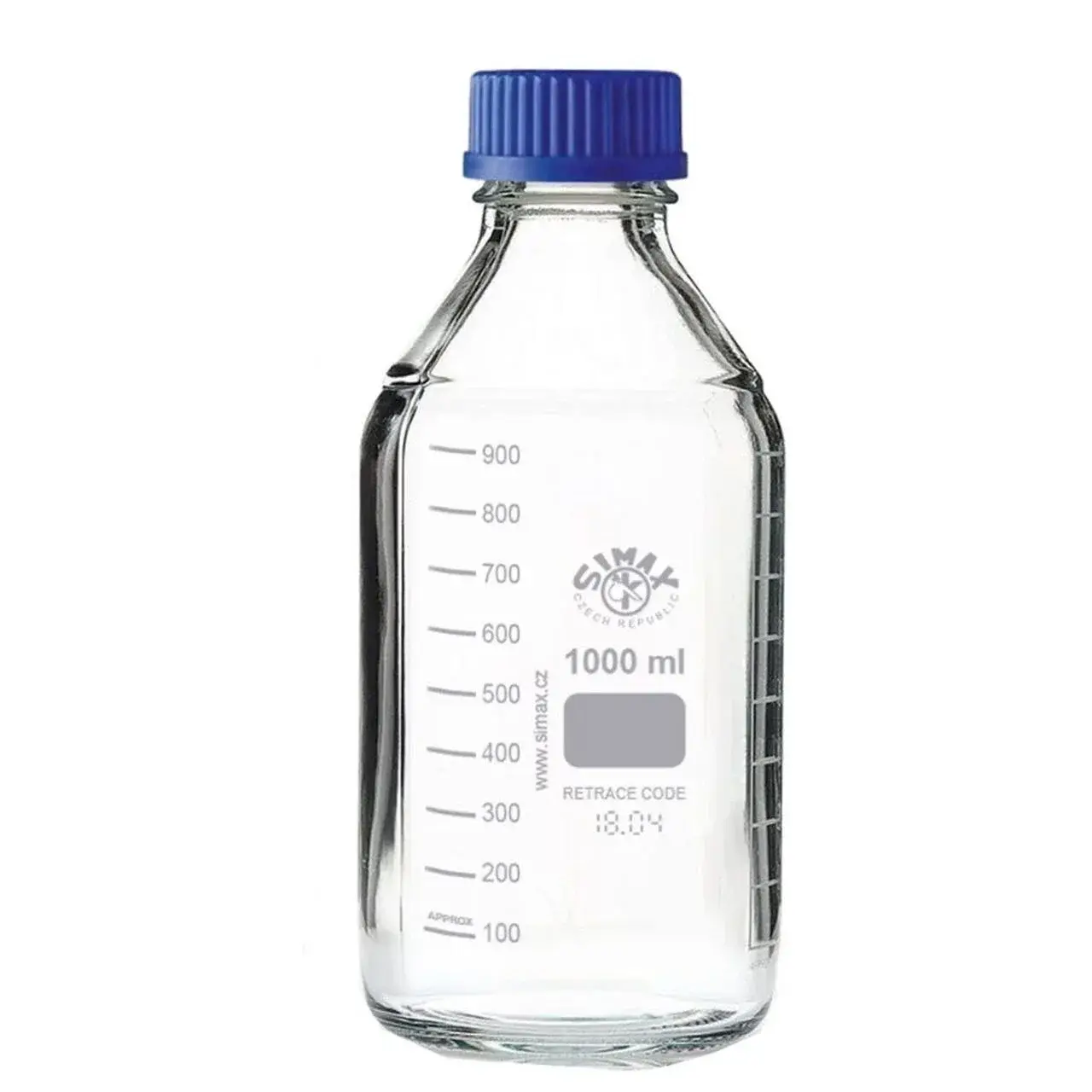 Cam Otoklav Şişesi - Vidalı Kapak - Şeffaf - 1000  Ml