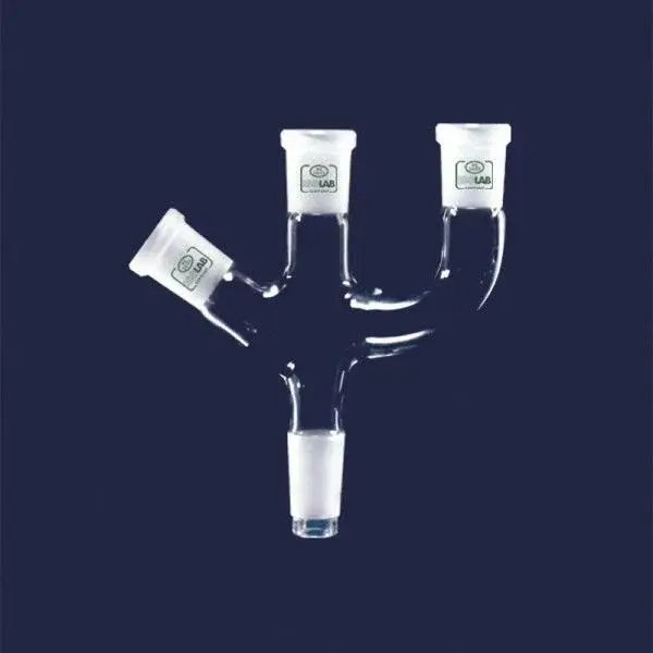 Adaptör - 3 Boyunlu - Açılı Ve Paralel - Dişi Şilif : Ns 29/32 - Erkek Şilif : Ns 14/23 - Açılı Ve Paralel Dişi Şilif : Ns 14/23