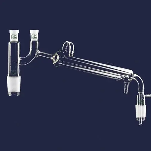 Distilasyon Bağlantıları - Kondenserli & Claisen Başlıklı - Vakum Adaptörlü - Erkek Şilif(ler) : Ns 14/23 - Kondenser Uzunluğu 160 Mm