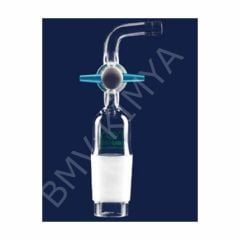065.25.029 Adaptör - Eğimli - Musluklu - Çap 10 Mm - Erkek Şilif : Ns 29/32 (1 Adet/Paket)