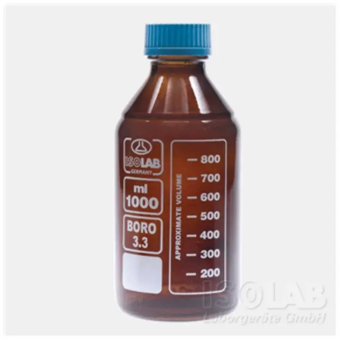 Şişe - Borosilikat Cam - Amber - Vidalı Kapaklı - 2000 Ml