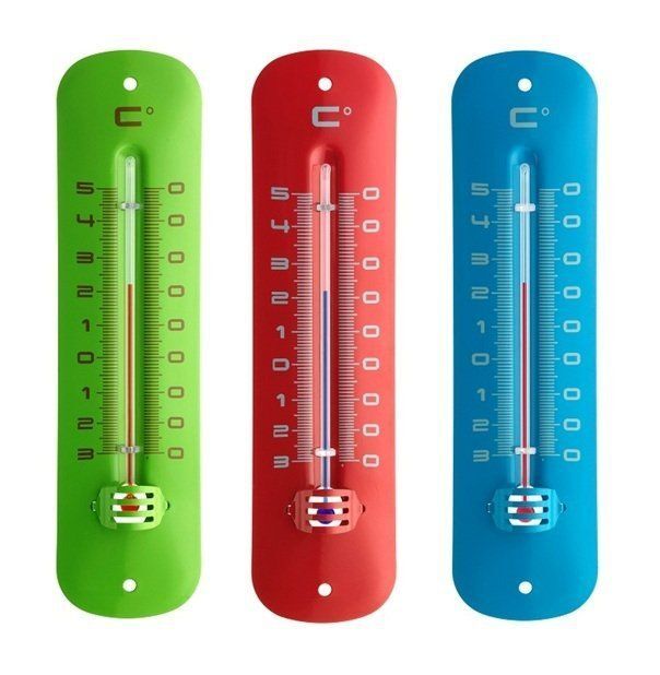Metal Mavi analog iç-dış termometre