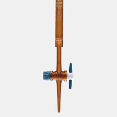 Büret - Düz - Amber - Ptfe Musluklu - As Kalite - Grup Sertifikalı - Beyaz Skala - 50 Ml