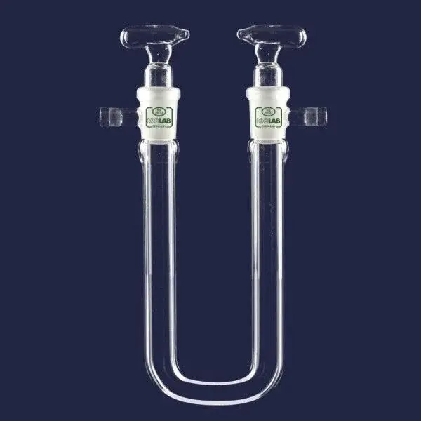 Kurutma Tüpü - U Şekilli - Musluklu - Çap 18 Mm - Dişi Şilif : Ns 19/26 - 180 Mm