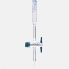 Büret - Düz - Şeffaf - Ptfe Musluklu - As Kalite - Grup Sertifikalı - Mavi Skala - 50 Ml