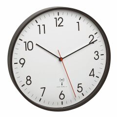 Metal çerçeveli analog radyo kontrollü duvar saati