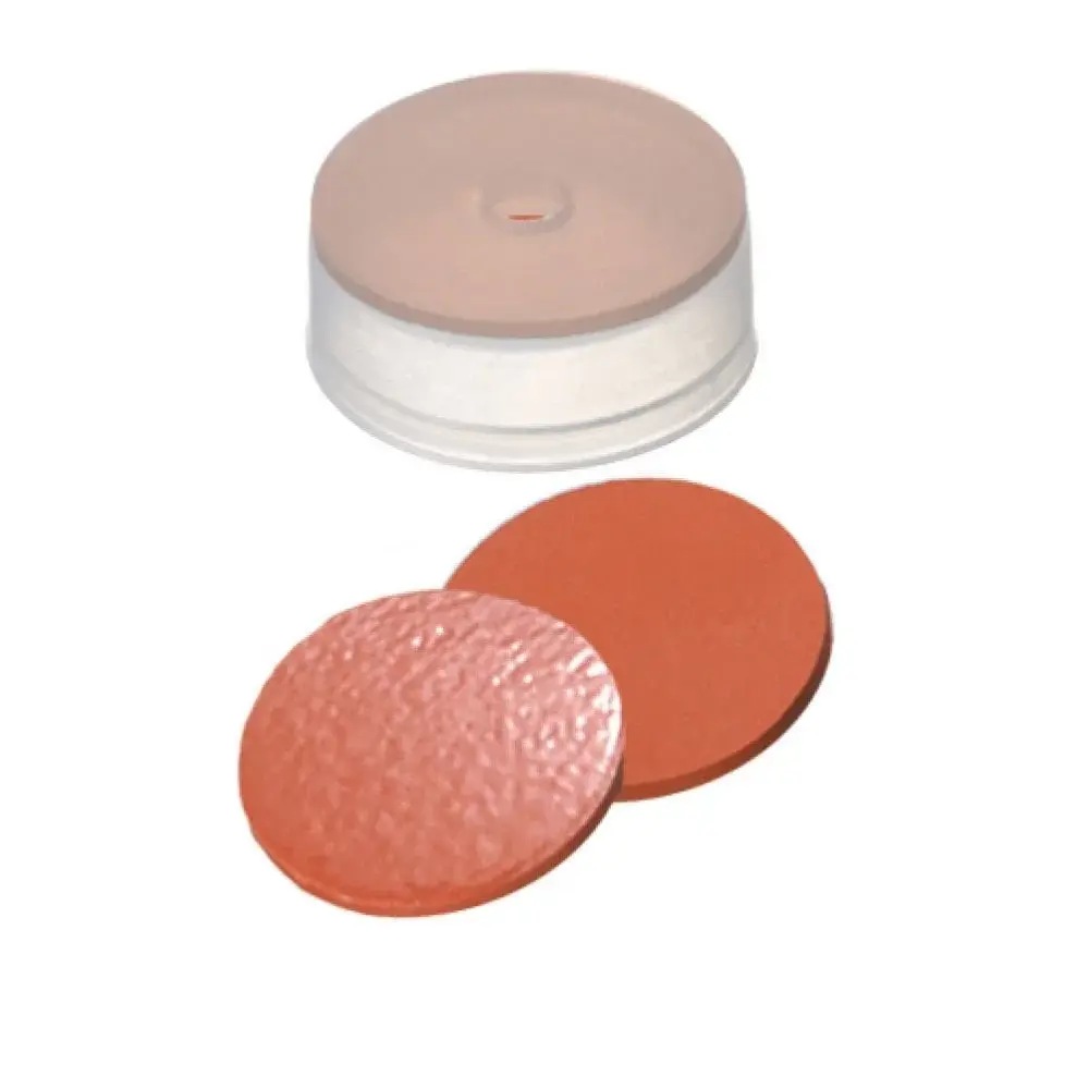 Kapak 22mm, Şeffaf, Orta Delikli, Kapak Yüksekliği: 8,4mm, Natural Kauçuk Kırmızı-turuncu/tef Şeffaf, 60° Shore A, 1,3mm 100 Adet