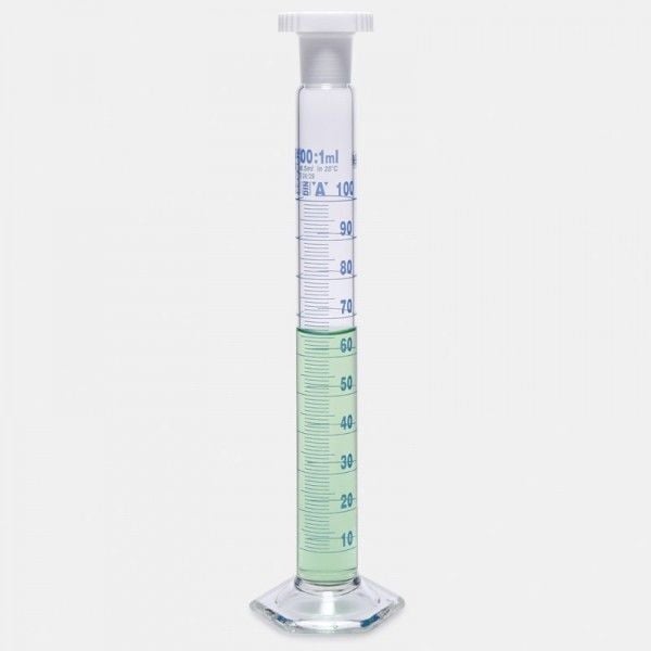 Mezür - Çalkalama - Hexagonal Cam Tabanlı - A Kalite - Grup Sertifikalı - Mavi Skala - 500 Ml