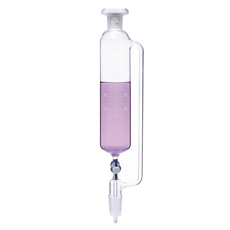 Damlatma Hunisi - Cam - Silindirik - Basınç Borulu - Dereceli - Ptfe Musluklu - 100 Ml