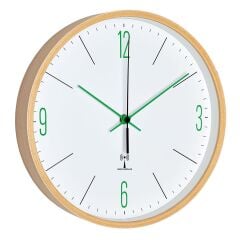 Analog tasarım radyo kontrollü akçaağaç çerçeveli duvar saati