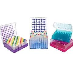 Cryo Tüp Kutusu - Polikarbonat - 2 Ml Tüpler İçin - Menteşeli Kapaklı - Rubi