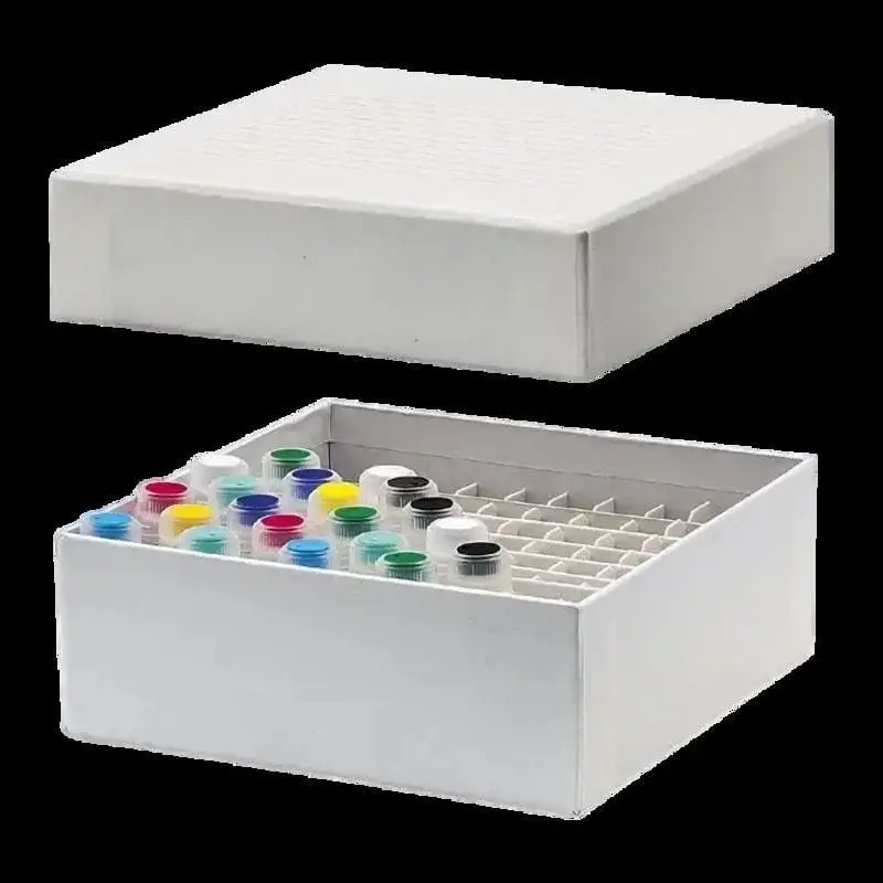 Cryo Tüp Kutusu - Karton - 2 Ml Tüpler İçin - Geçme Kapaklı - Beyaz