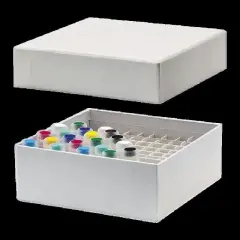 Cryo Tüp Kutusu - Karton - 5 Ml Tüpler İçin - Geçme Kapaklı - Beyaz