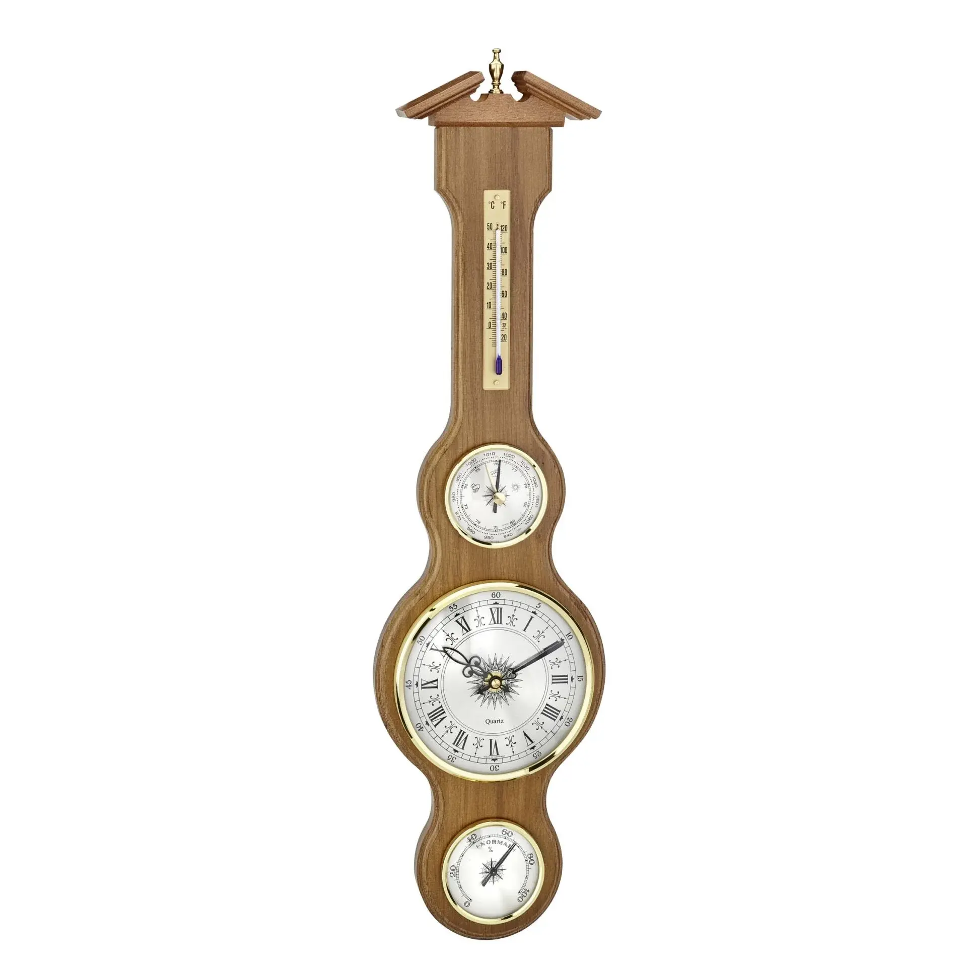 Masif Ahşaptan Yapılmış Analog Hava İstasyonu