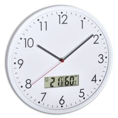 Dijital termometre ve higrometreli analog duvar saati