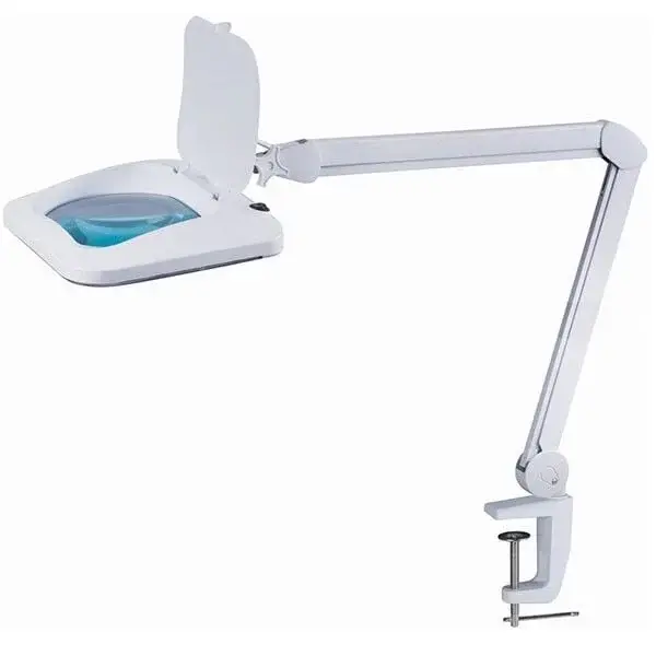 6020 Köşeli Lensli Led Işıklı Mengeneli Büyüteç 5x